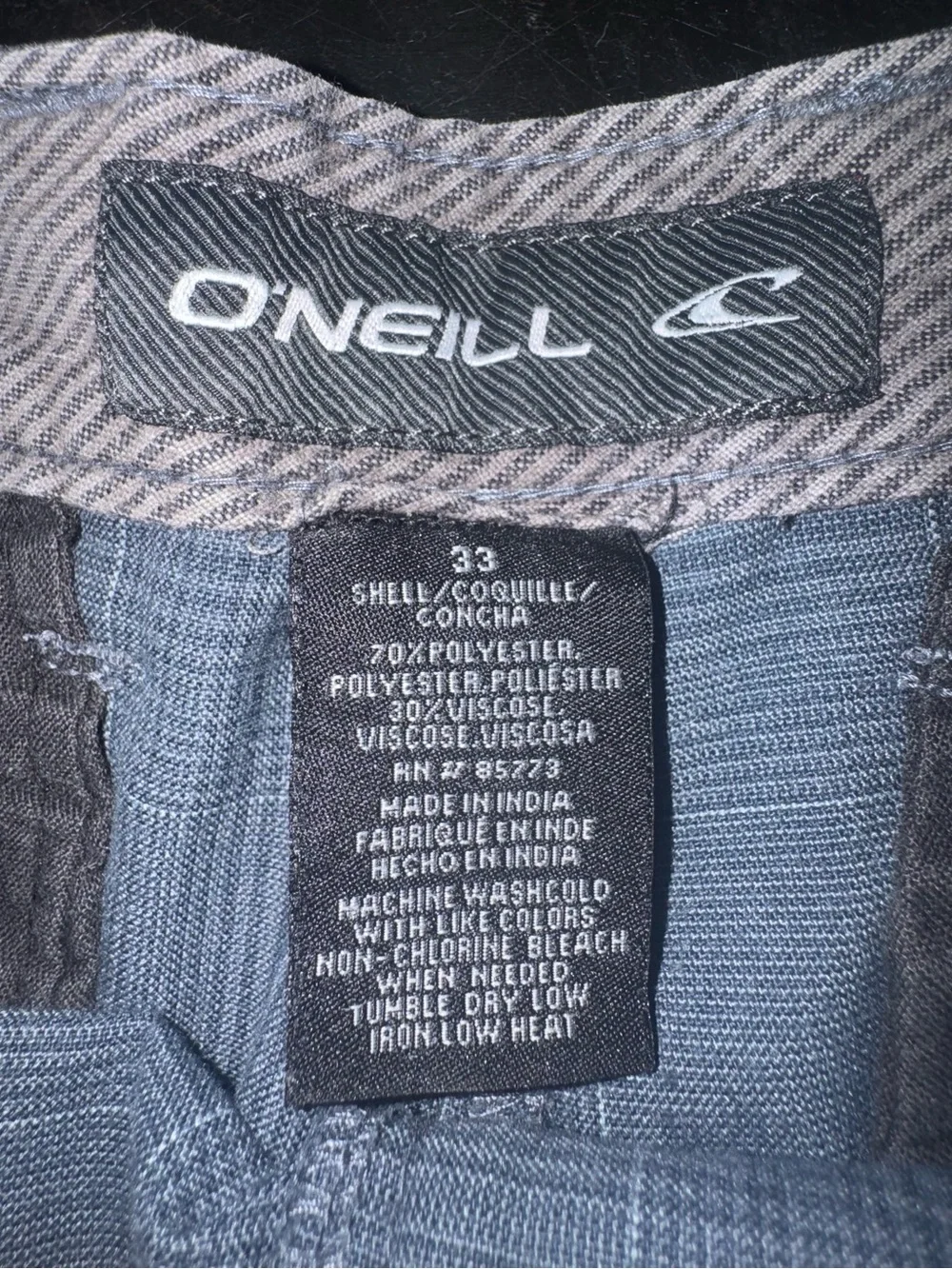 O’Neill Light Blue Plaid Cotton Shorts